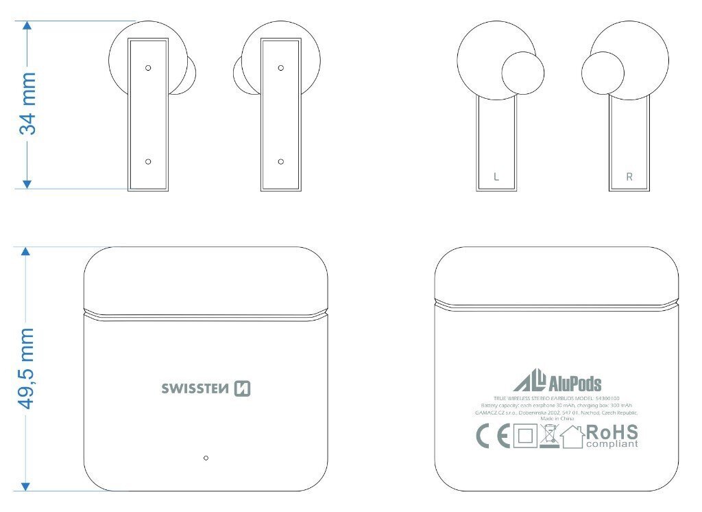 Swissten TWS Alupods hinta ja tiedot | Kuulokkeet | hobbyhall.fi