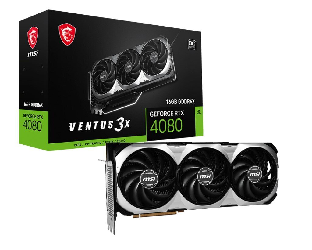 MSI GeForce RTX 4080 16GB Ventus 3X OC (RTX408016GBVENTUS3XOC) hinta ja tiedot | Näytönohjaimet | hobbyhall.fi