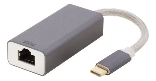 Deltaco USBC-GIGA5, USB-C, RJ45, 0.06 metriä hinta ja tiedot | Adapterit | hobbyhall.fi