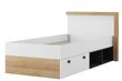 Szynaka Meble Riva 50, 90x200 cm, tammen / valkoisen värinen sänky hinta ja tiedot | Lastensängyt | hobbyhall.fi