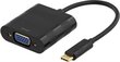 Deltaco USBC-VGA, USB C, VGA hinta ja tiedot | Adapterit | hobbyhall.fi