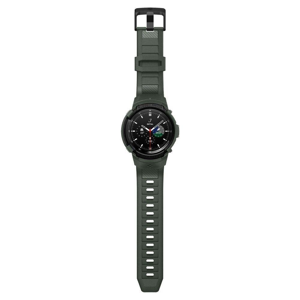 Spigen Rugged Armor Pro, Galaxy Watch 4 Classic 46mm Military green hinta ja tiedot | Älykellojen ja aktiivisuusrannekkeiden lisätarvikkeet | hobbyhall.fi