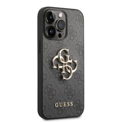 Guess PU 4G Metal Logo Case iPhone 14 Pro Max -puhelimelle Harmaa hinta ja tiedot | Puhelimen kuoret ja kotelot | hobbyhall.fi