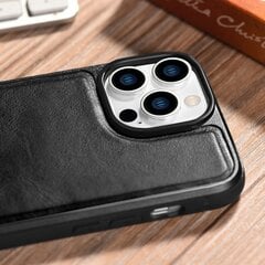 iCarer Leather iPhone 14 Pro Max (MagSafe-yhteensopiva) musta (WMI14220720-BK) hinta ja tiedot | Puhelimen kuoret ja kotelot | hobbyhall.fi