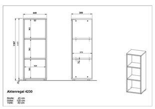 Hylly 4230, harmaa/ruskea hinta ja tiedot | Hyllyt | hobbyhall.fi