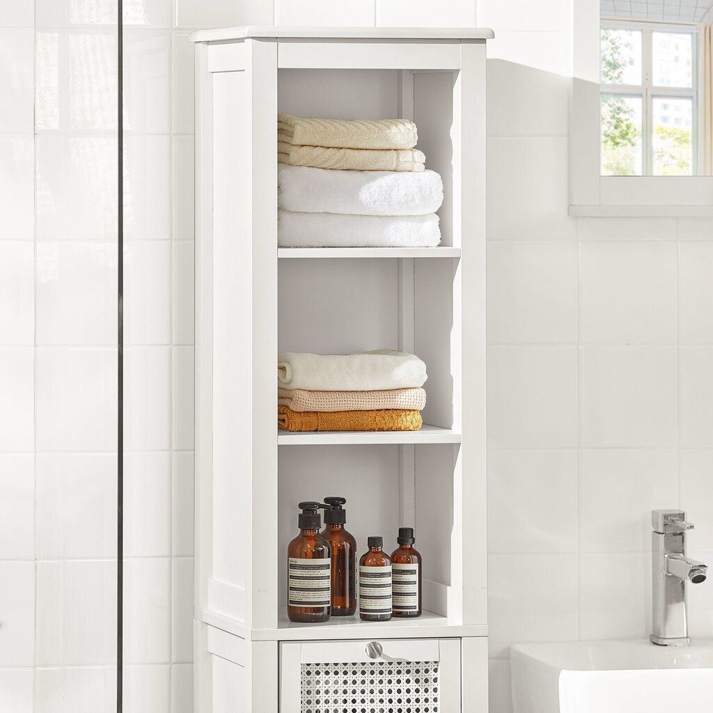Kylpyhuonekaappi SoBuy BZR36-W, valkoinen hinta ja tiedot | Kylpyhuonekaapit | hobbyhall.fi