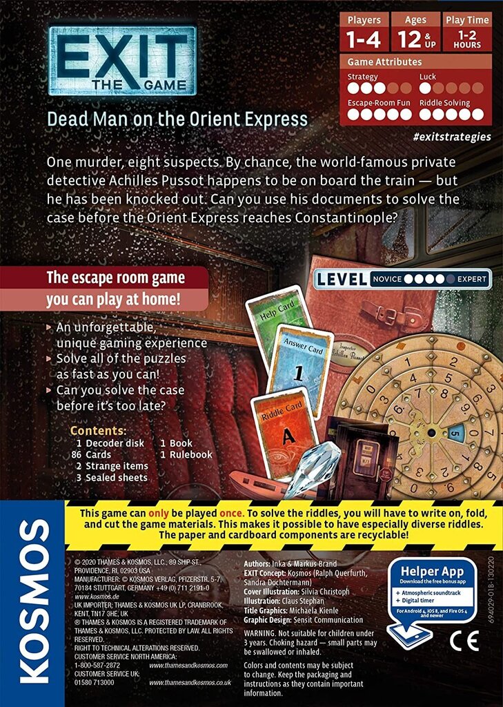 Lautapeli Exit: The Game – Dead Man on the Orient Express, EN hinta ja tiedot | Lautapelit ja älypelit | hobbyhall.fi