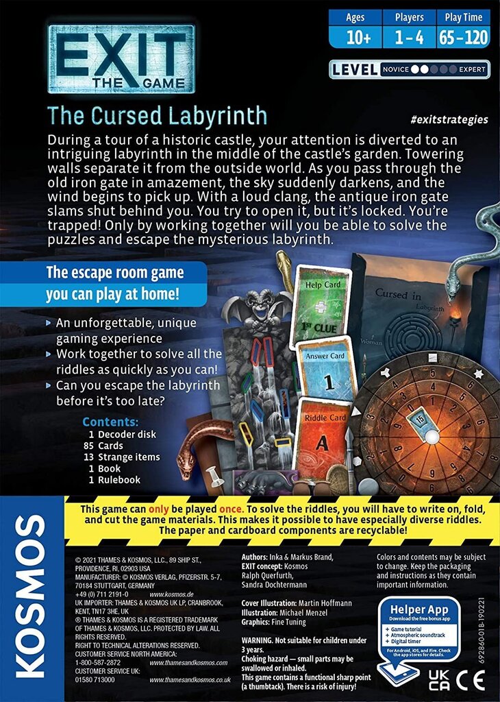 Lautapeli Exit: The Game – The Cursed Labyrinth, EN hinta ja tiedot | Lautapelit ja älypelit | hobbyhall.fi