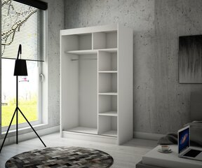 Adrk Furniture Balton 120 cm, valkoisen värinen vaatekaappi hinta ja tiedot | Kaapit | hobbyhall.fi