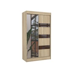 Adrk Furniture Toura 120 cm, ruskean /tammen värinen Vaatekaappi hinta ja tiedot | Kaapit | hobbyhall.fi
