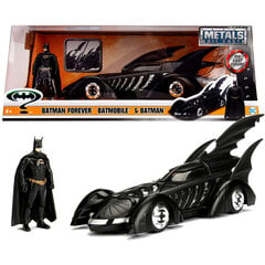 DC Comics Batman Forever Batmobil metallinen auto + hahmo hinta ja tiedot | Poikien lelut | hobbyhall.fi