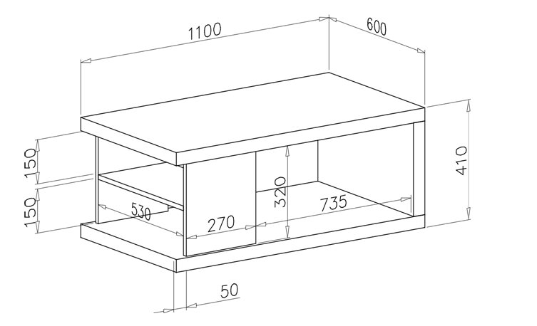 ADRK Furniture Luke, valkoisen /harmaan värinen sohvapöytä hinta ja tiedot | Sohvapöydät | hobbyhall.fi