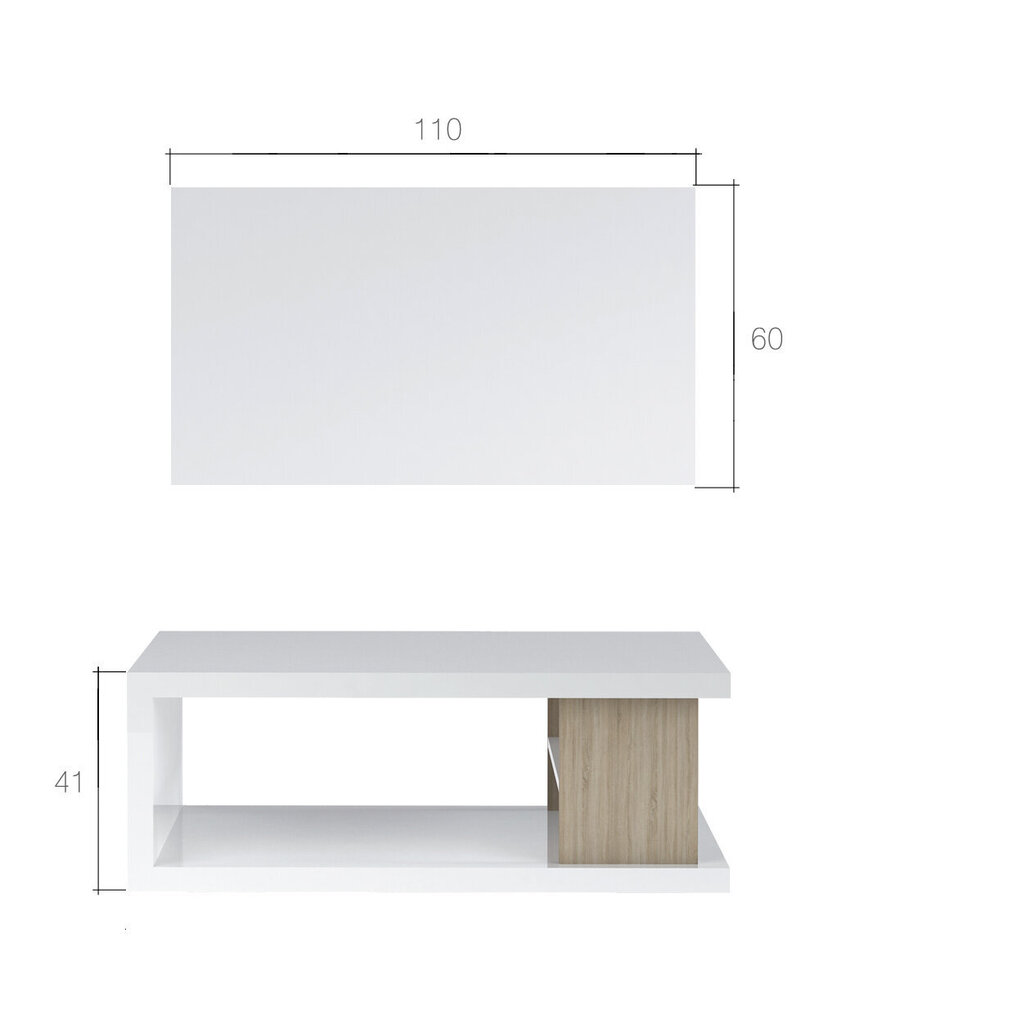 ADRK Furniture Luke, valkoisen /harmaan värinen sohvapöytä hinta ja tiedot | Sohvapöydät | hobbyhall.fi