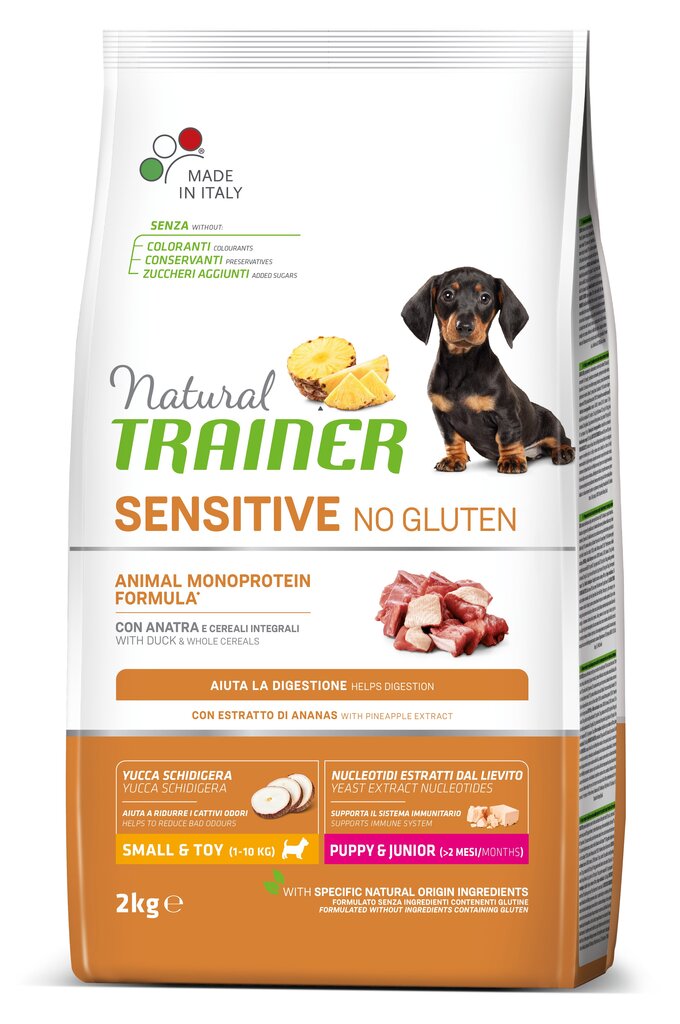 Koiran kuivaruoka ankanlihalla Natural Trainer Sensitive No Gluten pienille ja erittäin pienille koiraroduille, 2 kg hinta ja tiedot | Koiran kuivaruoka | hobbyhall.fi