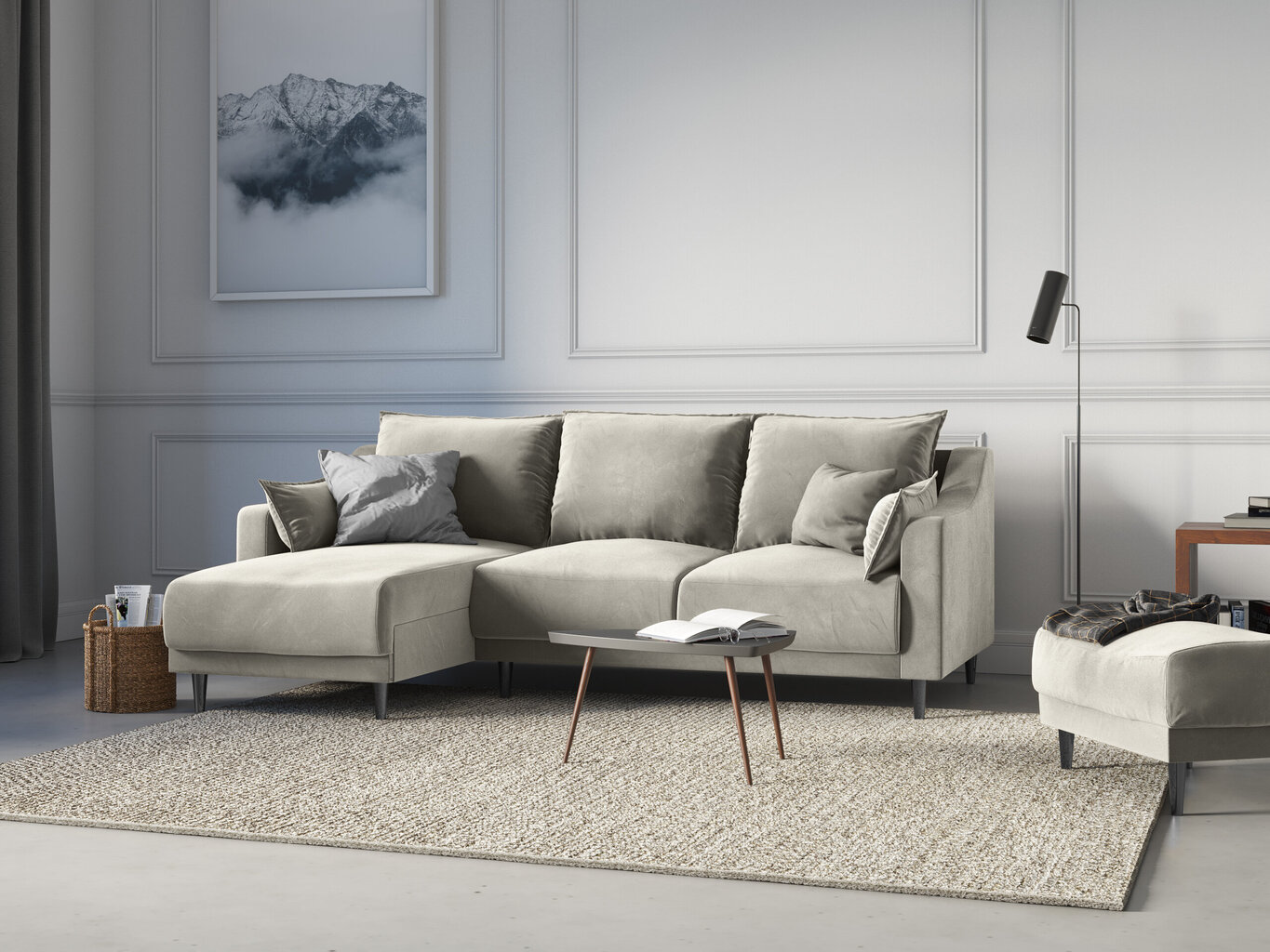 Mazzini Sofas Lilas, pehmeä kulmasohva, beige hinta ja tiedot | Kulmasohvat ja divaanisohvat | hobbyhall.fi