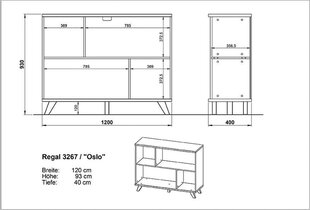 Hylly 3267, valkoinen hinta ja tiedot | Hyllyt | hobbyhall.fi