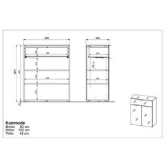 Lipasto 3696, valkoinen/ruskea hinta ja tiedot | Lipastot | hobbyhall.fi