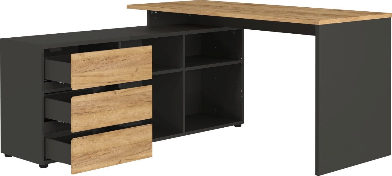 Työpöytä 4187, musta/ruskea hinta ja tiedot | Tietokonepöydät ja työpöydät | hobbyhall.fi
