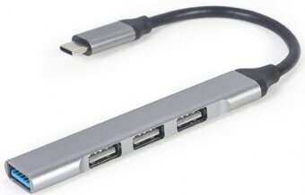USB Centrmezgls Gembird USB Type-C 4-port Silver hinta ja tiedot | Adapterit | hobbyhall.fi