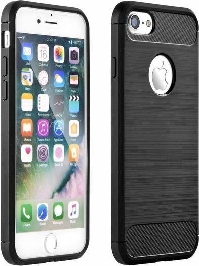 Forcell Carbon iPhone 7/8:lle, musta hinta ja tiedot | Puhelimen kuoret ja kotelot | hobbyhall.fi