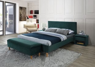 Signal Meble Azurro Velvet 140 cm x 200 cm, vihreän värinen sänky hinta ja tiedot | Sängyt | hobbyhall.fi
