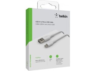 Belkin CAB005bt1MWH, Micro-USB/USB-A, 1m hinta ja tiedot | Puhelinkaapelit | hobbyhall.fi