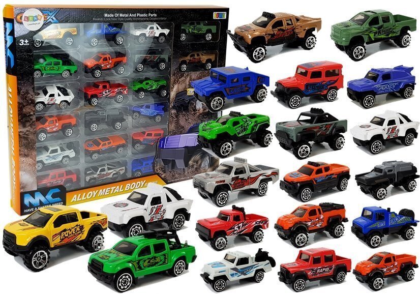 Leluautosetti Lean Toys 20 kpl hinta ja tiedot | Poikien lelut | hobbyhall.fi