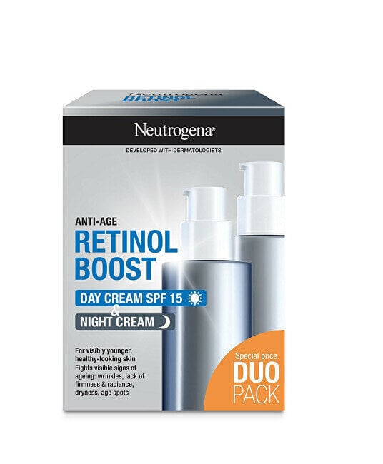 Kosmetiikkasarja Neutrogena Retinol Boost: päivävoide SPF 15 50 ml + yövoide retinolilla, 50 ml hinta ja tiedot | Kasvovoiteet | hobbyhall.fi