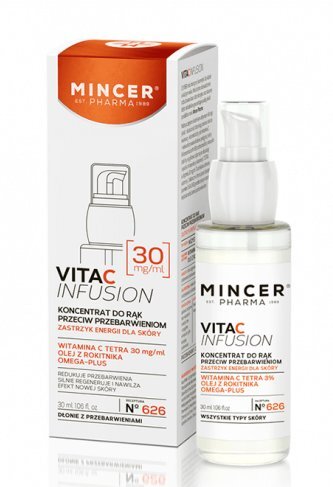 Elvyttävä ja kosteuttava tiiviste käsille Mincer Pharma Vita C Infusion nro 626, 30 ml hinta ja tiedot | Vartalovoiteet ja -emulsiot | hobbyhall.fi