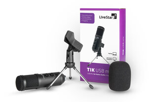LiveStar TIK Tietokoneeseen lisävaruste USB-mikrofoni jalustan kanssa hinta ja tiedot | LiveStar Tietokoneet ja pelaaminen | hobbyhall.fi