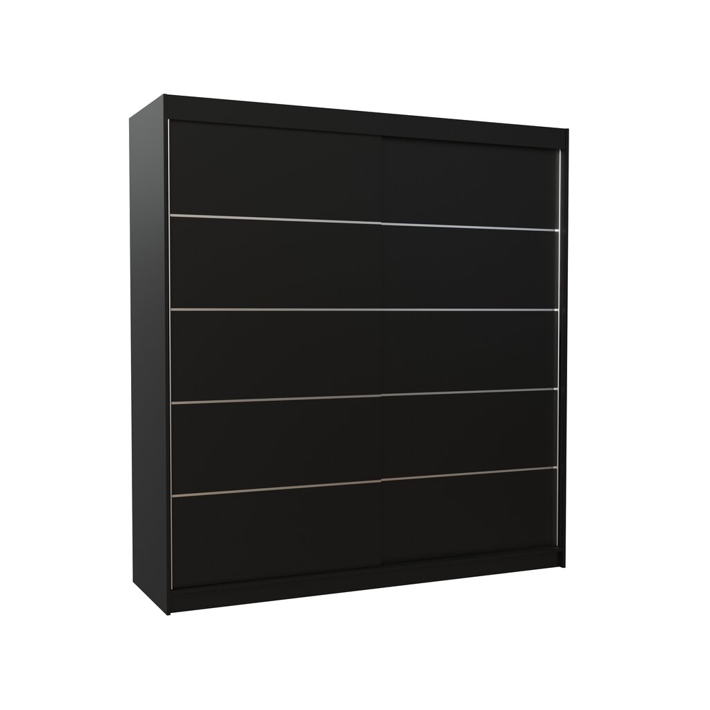 ADRK Furniture Esteva, mustan värinen Vaatekaappi hinta ja tiedot | Kaapit | hobbyhall.fi