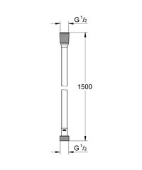 Suihkuletku Grohe Silverflex New 150cm, 28364000 hinta ja tiedot | Suihkupäät ja tarvikkeet | hobbyhall.fi