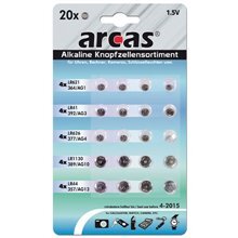 Arcas AG Set paristot 4xAG1, 4xAG3, 4xAG4, 4xAG10, 4xAG13, 20 kpl hinta ja tiedot | Paristot | hobbyhall.fi