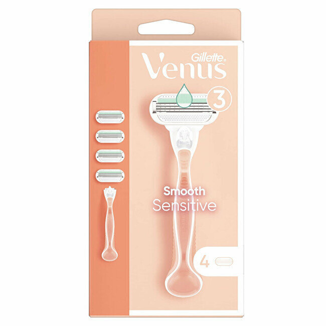 Venus Smooth Sensitive karvanpoistohöylä + 4 päätä hinta ja tiedot | Parranajo ja karvanpoisto | hobbyhall.fi