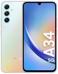 Samsung Galaxy A34 5G Dual SIM 8/256GB Silver SM-A346BZSEEUB hinta ja tiedot | Matkapuhelimet | hobbyhall.fi