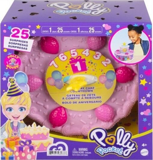 Lelu syntymäpäiväkakku tarvikkeineen Mattel Polly Pocket, GXP-783606 hinta ja tiedot | Tyttöjen lelut | hobbyhall.fi