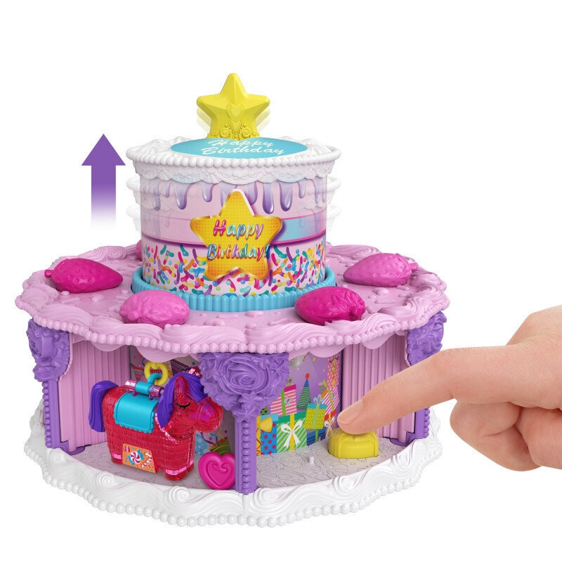 Lelu syntymäpäiväkakku tarvikkeineen Mattel Polly Pocket, GXP-783606 hinta ja tiedot | Tyttöjen lelut | hobbyhall.fi