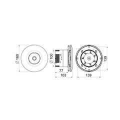 Tuuletin Awenta, Orbit WXO100, 100 mm, valkoinen hinta ja tiedot | Kylpyhuoneen tuulettimet | hobbyhall.fi