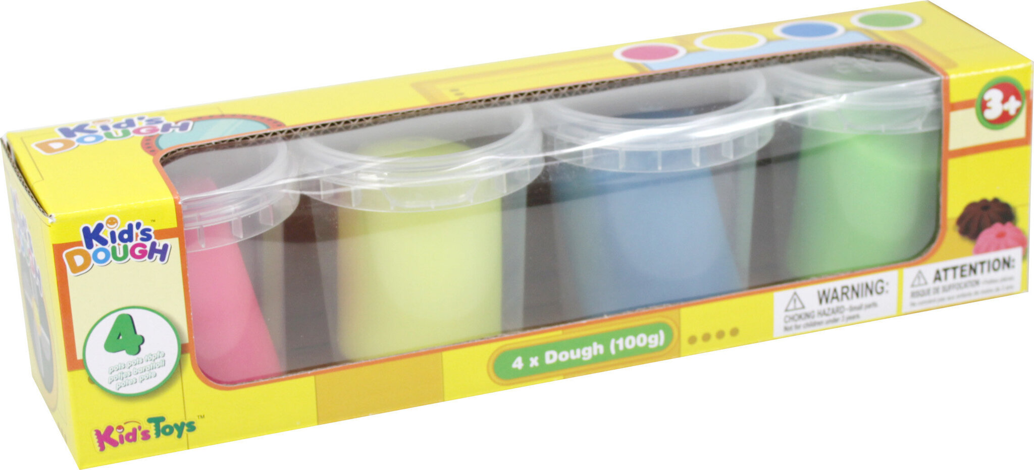 4 x 100g neonmallinnusvahoja Kid´s Dough hinta ja tiedot | Kehittävät lelut | hobbyhall.fi