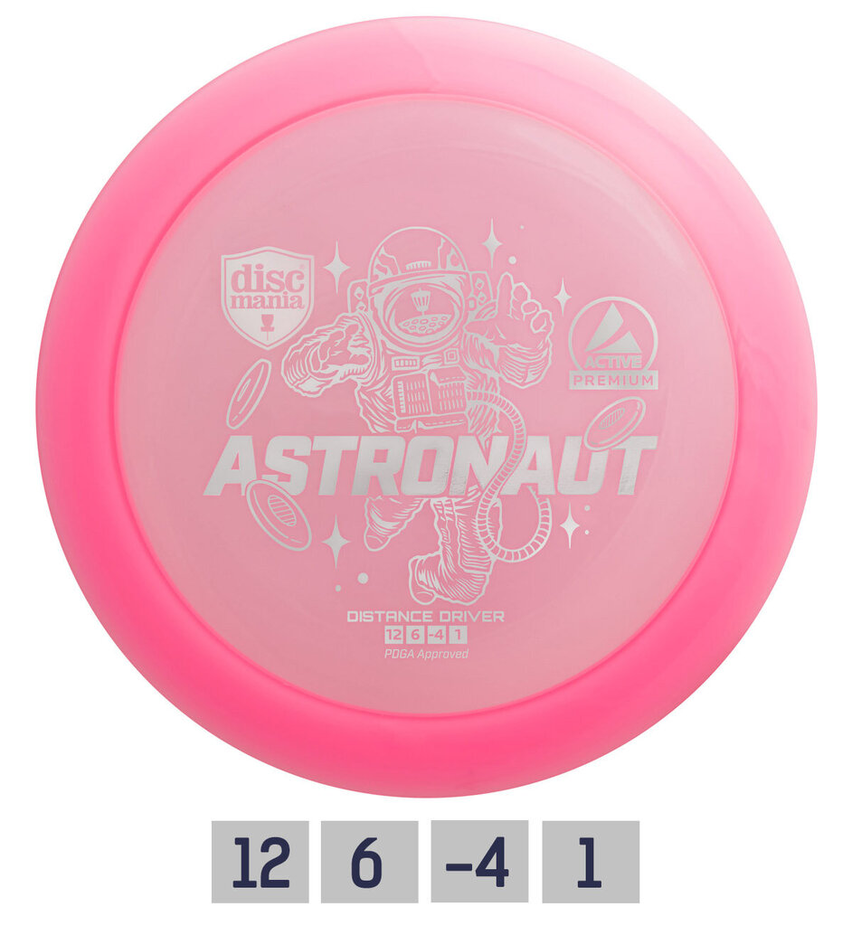 Frisbeegolf-kiekko Distance Driver Astronaut Active Premium Pink hinta ja tiedot | Frisbeegolf | hobbyhall.fi