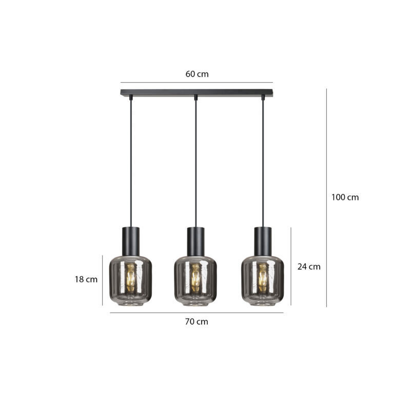 Emibig Ingvar 3 Mustan värinen riippuvalaisin hinta ja tiedot | Riippuvalaisimet | hobbyhall.fi
