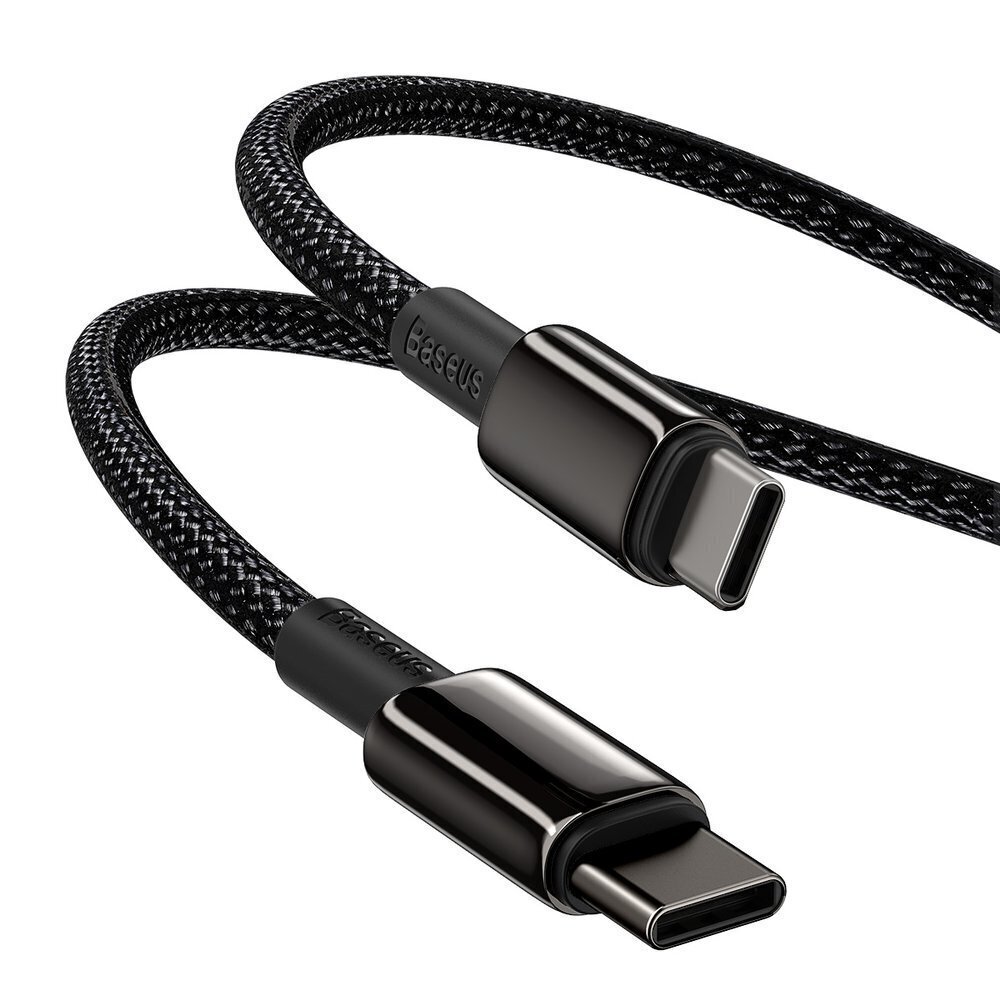 Baseus (CATWJ-A01) USB Type-C - USB Type-C kaapeli Power Delivery Quick Charge 100W 5A 2m, musta hinta ja tiedot | Puhelinkaapelit | hobbyhall.fi