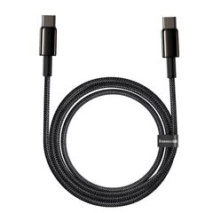 Baseus (CATWJ-A01) USB Type-C - USB Type-C kaapeli Power Delivery Quick Charge 100W 5A 2m, musta hinta ja tiedot | Puhelinkaapelit | hobbyhall.fi