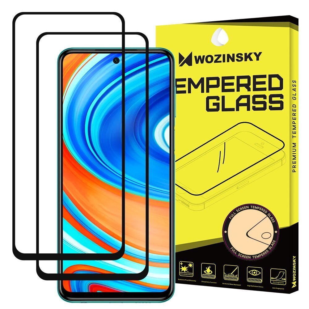 Wozinsky 2x Xiaomi Redmi Note 9 Pro / Redmi Note 9S / Poco X3 NFC, musta hinta ja tiedot | Näytönsuojakalvot ja -lasit | hobbyhall.fi