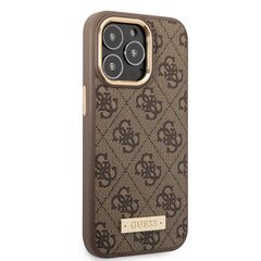 Guess PU 4G MagSafe yhteensopiva kotelo iPhone 14 Pro Max puhelimelle, ruskea hinta ja tiedot | Puhelimen kuoret ja kotelot | hobbyhall.fi