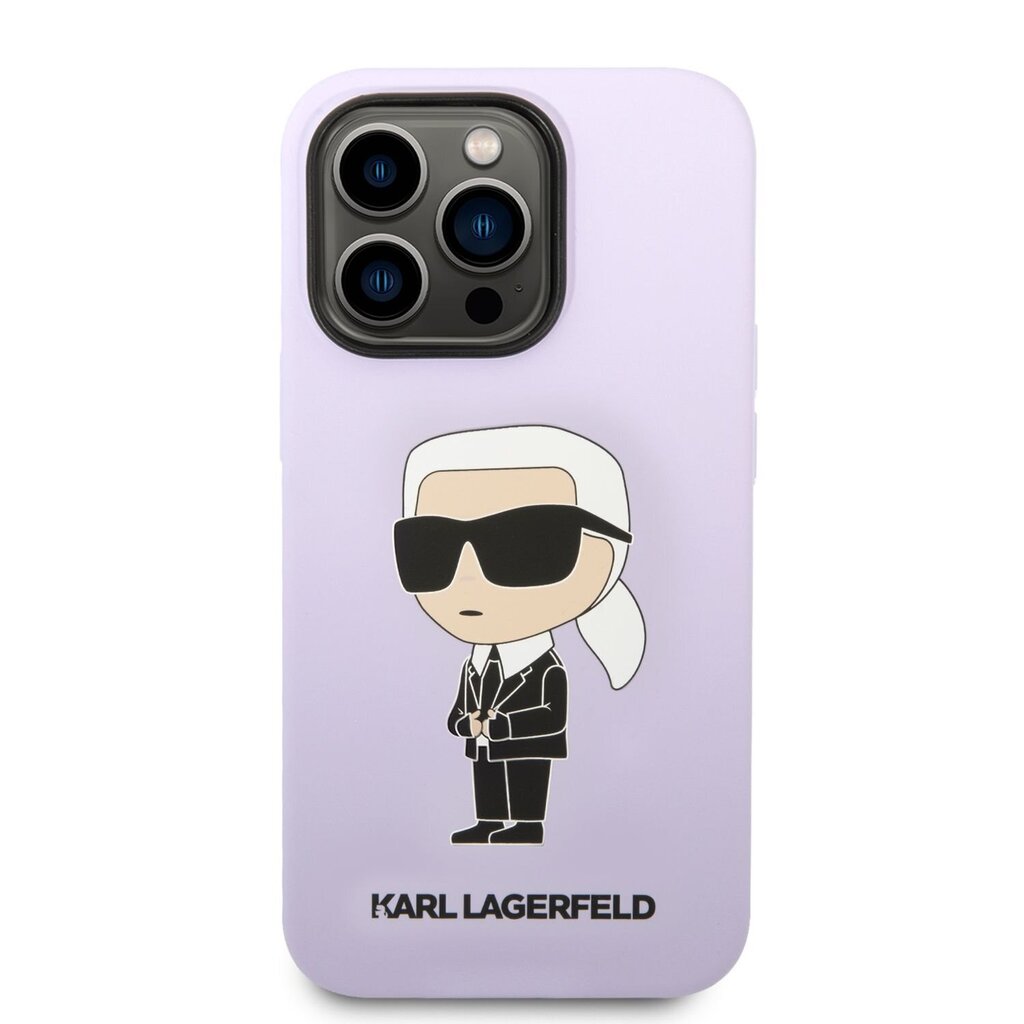 Karl Lagerfeld Liquid Silicone Ikonik NFT kotelo iPhone 14 Pro Max puhelimelle, violetti hinta ja tiedot | Puhelimen kuoret ja kotelot | hobbyhall.fi