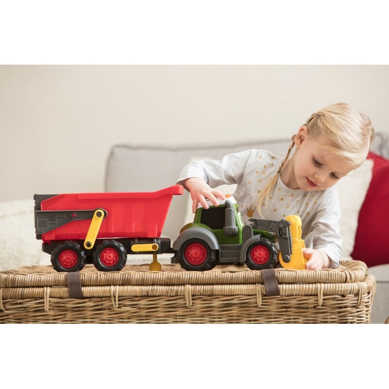 Ajoneuvo ABC Happy Fendt traktori perävaunulla 65 cm hinta ja tiedot | Poikien lelut | hobbyhall.fi