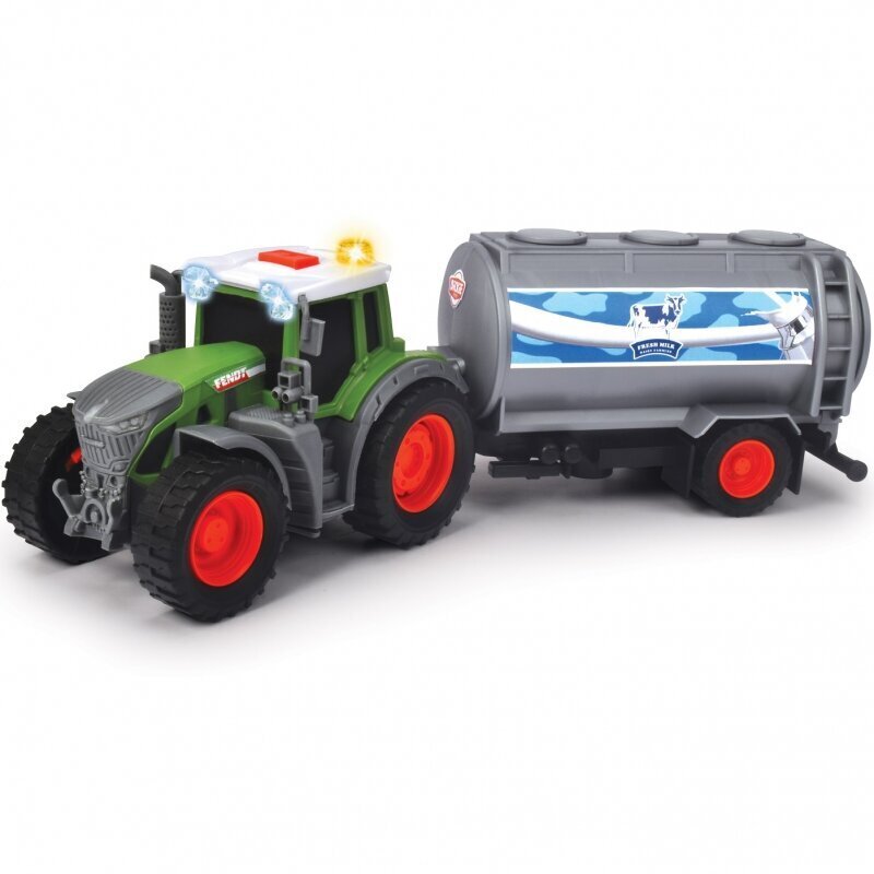 Traktori maitoperävaunulla Dickie Farm Fendt, harmaa hinta ja tiedot | Poikien lelut | hobbyhall.fi