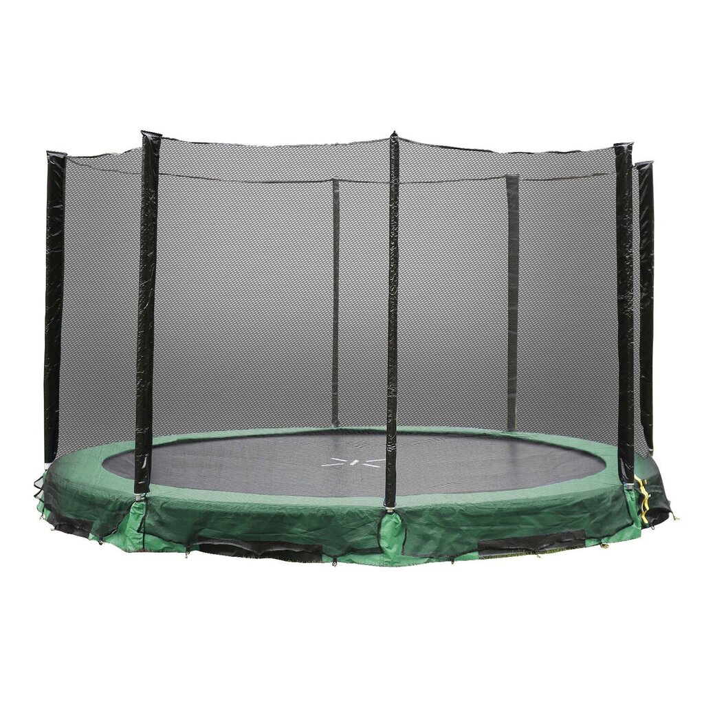 Turvaverkko pylväillä trampoliiniin 426cm musta, galvanoitu runko, polyesteriverkko hinta ja tiedot | Trampoliinit | hobbyhall.fi