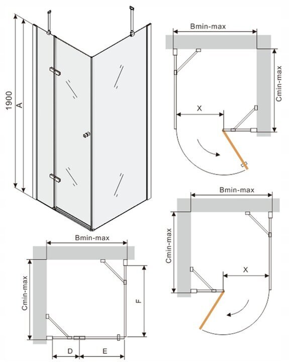 Suihkukaappi Mexen Roma alustalla ja sifonilla, grafiitti+valkoinen/kromi, 70x70,80,90,100 cm hinta ja tiedot | Suihkukaapit ja suihkunurkat | hobbyhall.fi